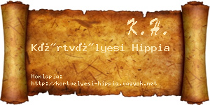 Körtvélyesi Hippia névjegykártya